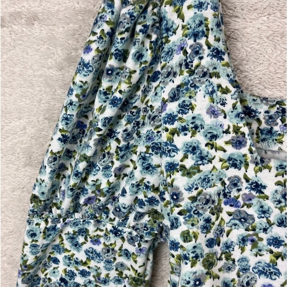 Cottagecore Floral Ruched Top Ditzy Print Puff Sleeve Large Square Neckline - Picture 6 of 15